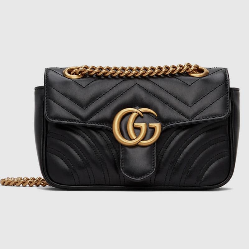 Leather black gucci bag